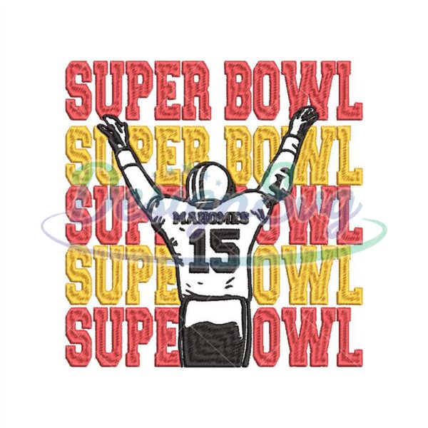 Super Bowl Embroidery Design