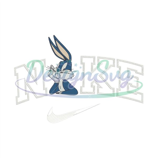 Bunny Nike Embroidery Design Cartoon