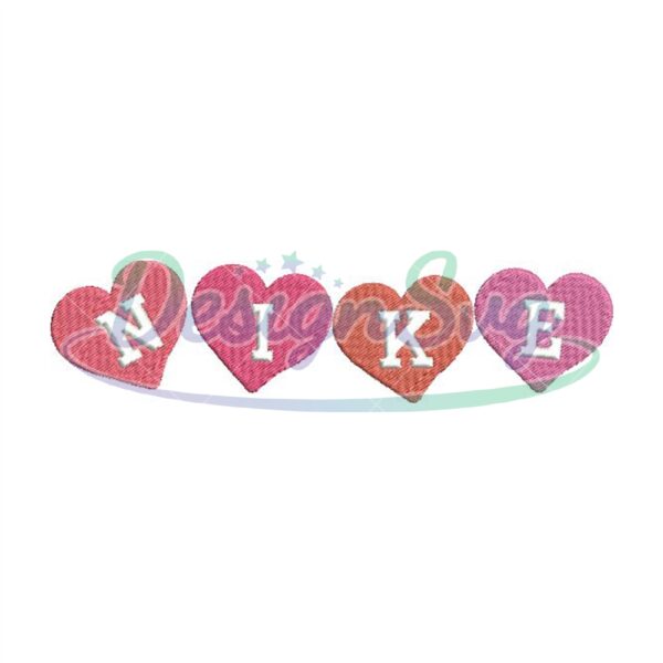 Heart X Nike Logo Embroidery Design