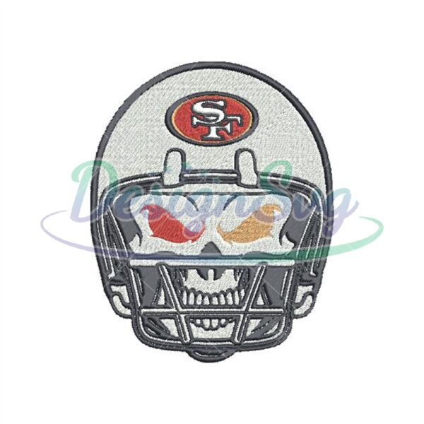 Skull Helmet San Francisco 49ers Embroidery Design