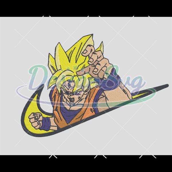 Nike Goku Anime Embroidery Design