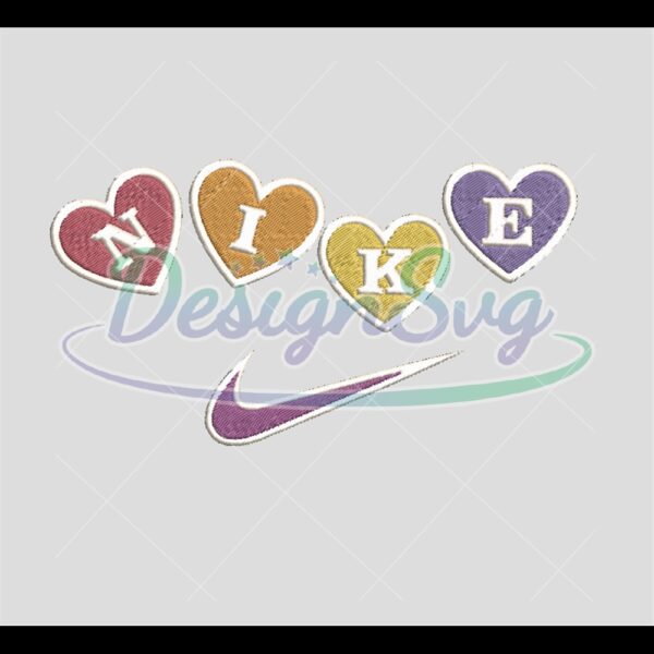 Nike Heart Logo Embroidery Design