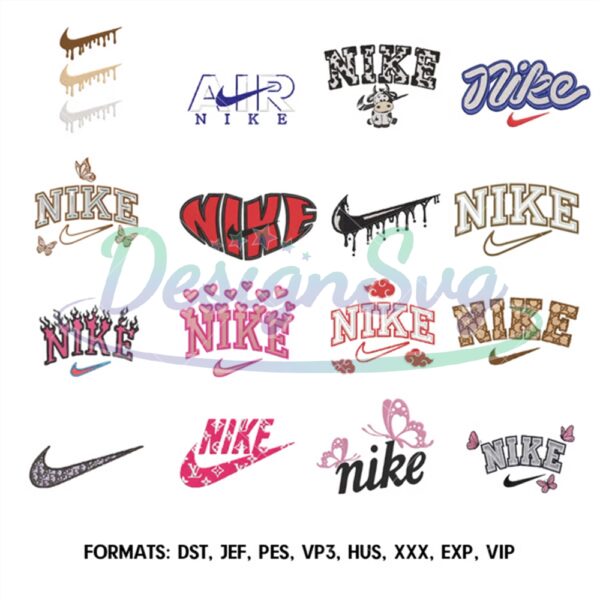 Swoosh Nike Pes Embroidery Design Bundle File