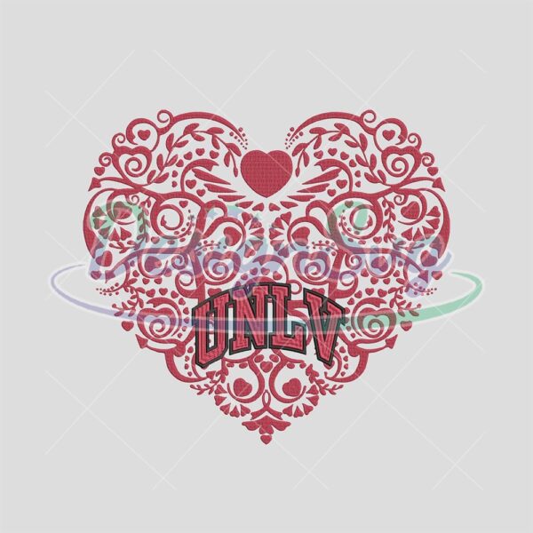 UNLV Rebels Heart Embroidery Design