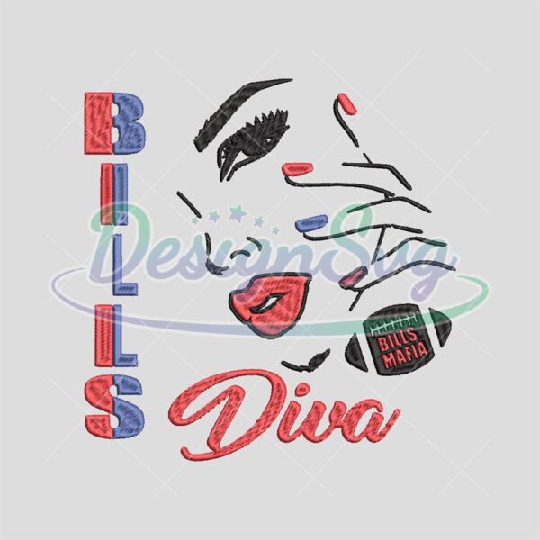Diva Buffalo Bills NFL Embroidery Design