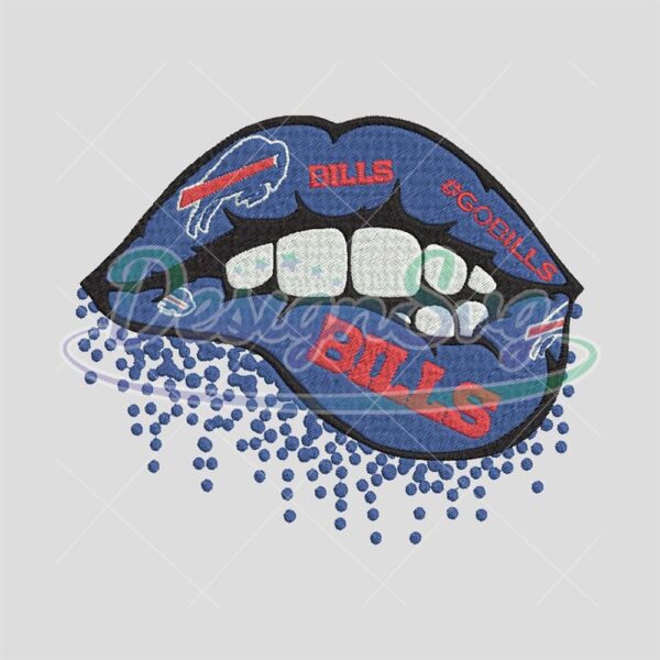 Buffalo Bills Dripping Lips Embroidery Design