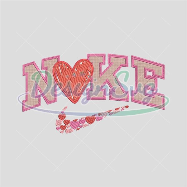 Nike Heart Valentine Embroidery Designs