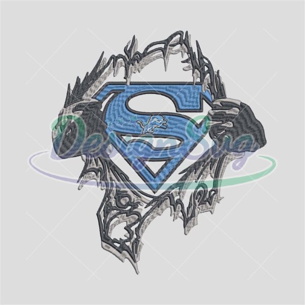 Superman Symbol Detroit Lions Embroidery File