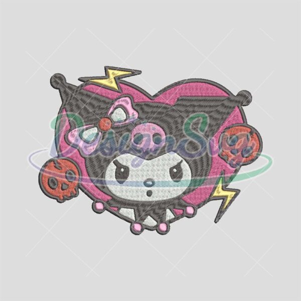 Kuromi Embroidery Hello Kitty Design