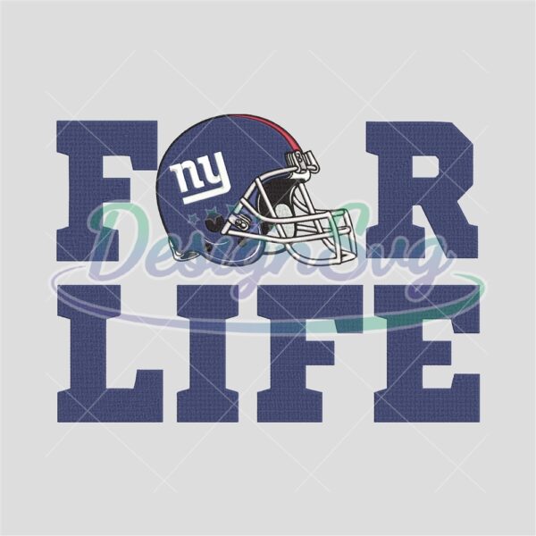 New York Giants For Life Embroidery Design