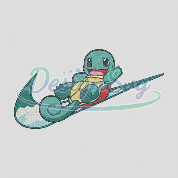 Squirtle Pokemon Nike Embroidery Design