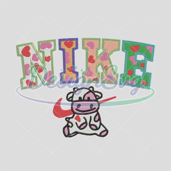 Cow Color X Nike Embroidery Design