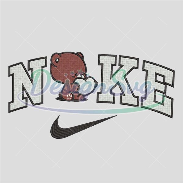 Heart Bear Nike Embroidery Design