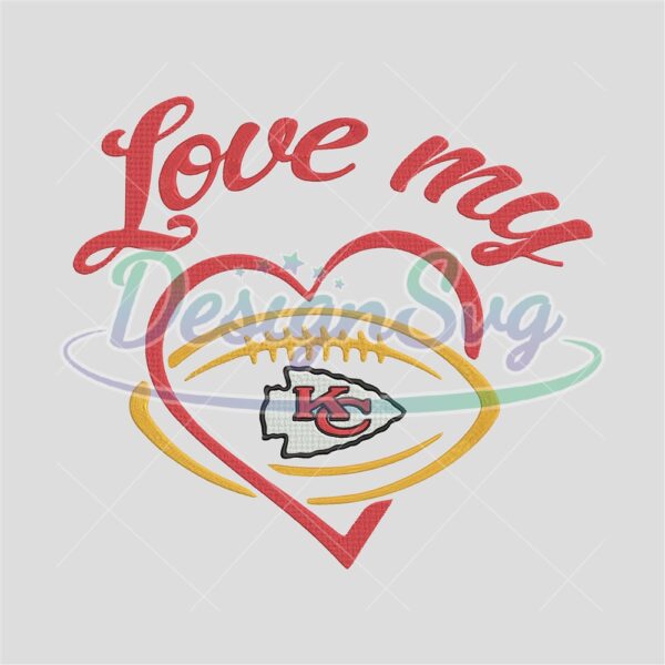 Love My Kansas City Chiefs Embroidery Design