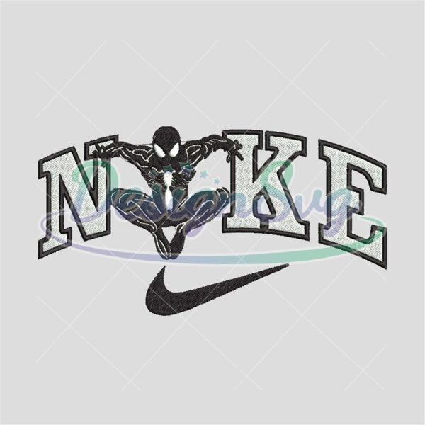 Black Spiderman Nike Embroidery Design