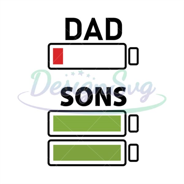 Dad And Sons Life Battery Svg
