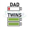 Dad Of Twins Battery Gift For Father Svg