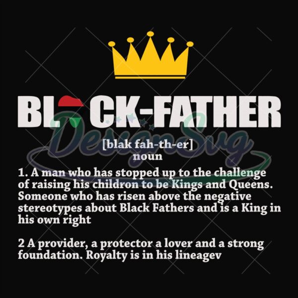 Black Father Definition Svg Gift For Dad