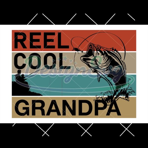 Reel Cool Grandpa Retro Fishing Svg File For Cricut