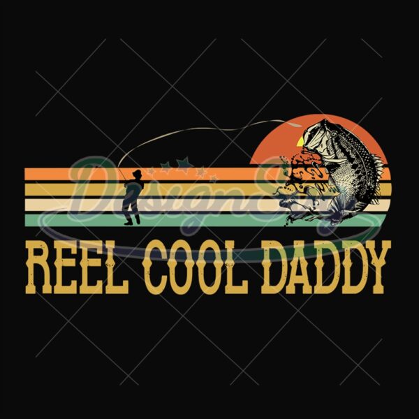 Reel Cool Dad Retro Fishing Svg