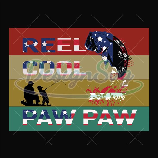 Reel Cool Pawpaw Fishing Flag Svg
