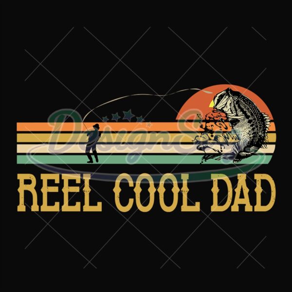 Reel Cool Dad Svg Vintage Fishing Design
