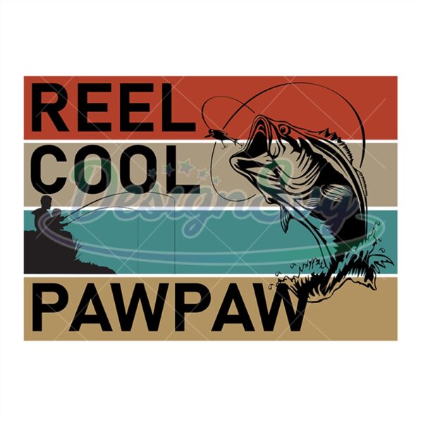 Reel Cool Pawpaw Svg Retro Fishing Design