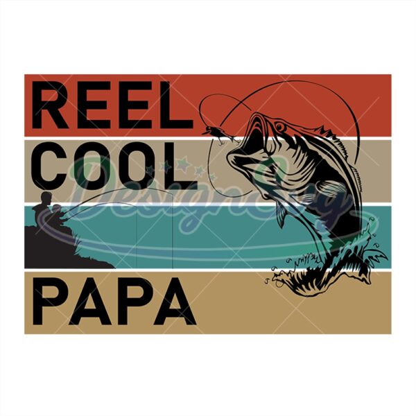 Reel Cool Papa Svg Retro Fishing Design