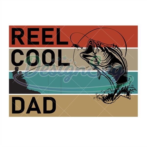 Reel Cool Dad Svg Retro Fishing Design