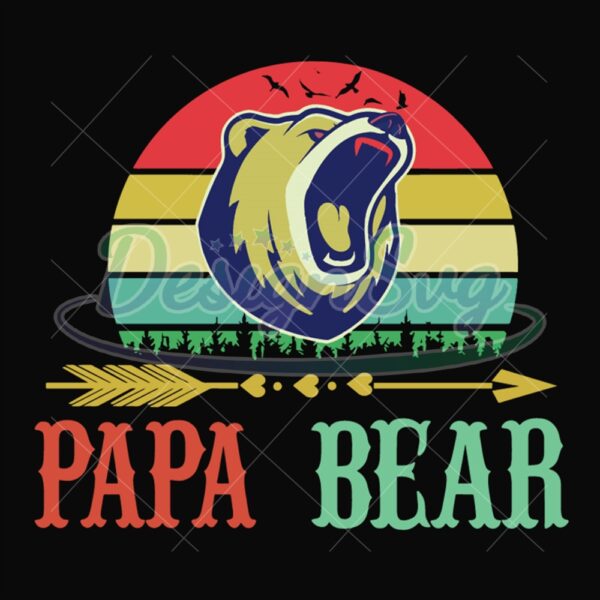Cool Papa Bear Retro Svg Gift For Father