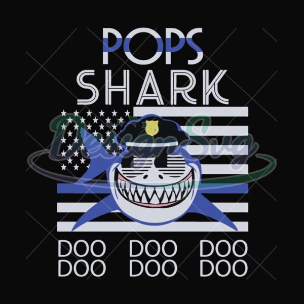 Pops Shark Doo Doo Doo American Flag Svg