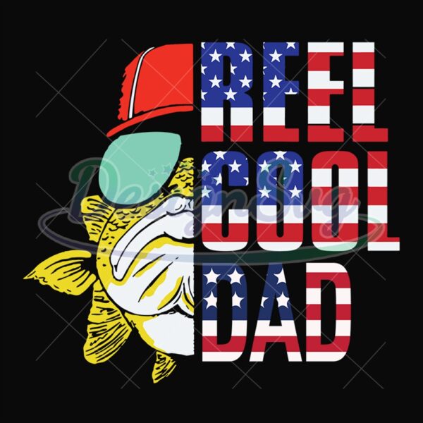 Reel Cool Dad Big Fish Gift For Daddy Svg