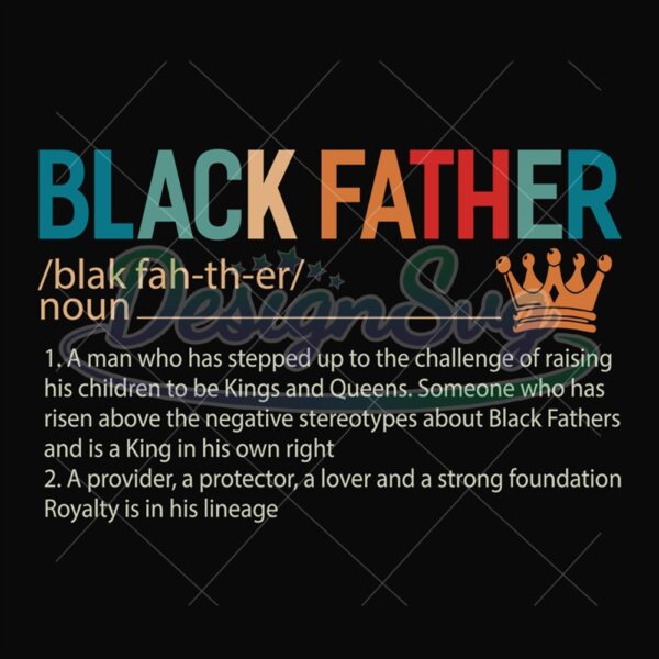 Black Father Definition For Dad Svg