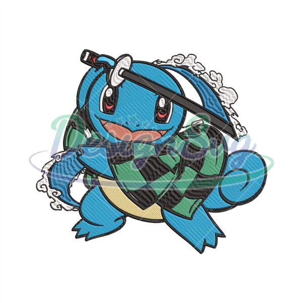 Squirtle Tanjiro Embroidery Design