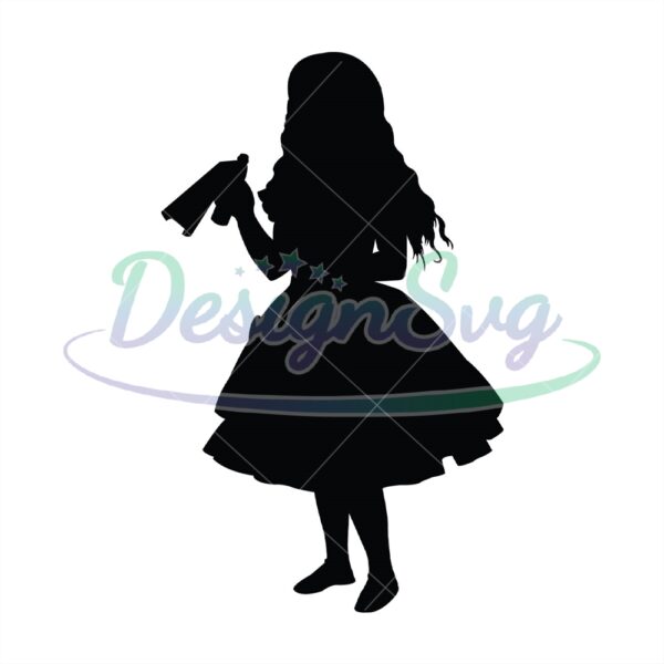 alice-and-drink-me-magic-bottle-svg-silhouette
