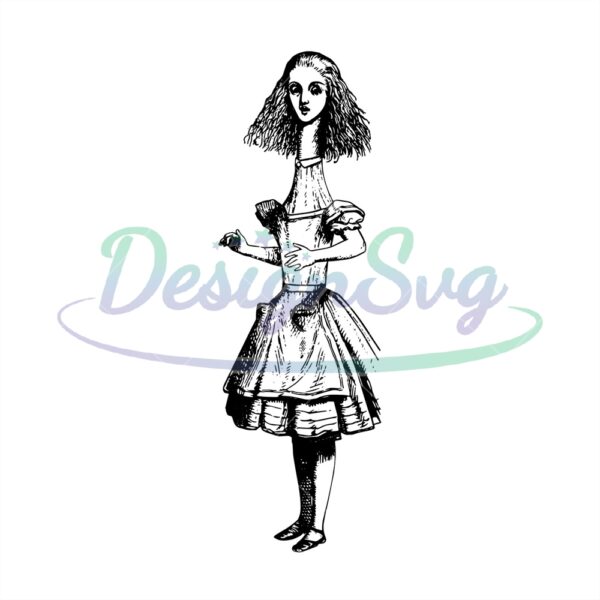 alice-with-a-long-neck-alices-adventure-in-wonderland-svg