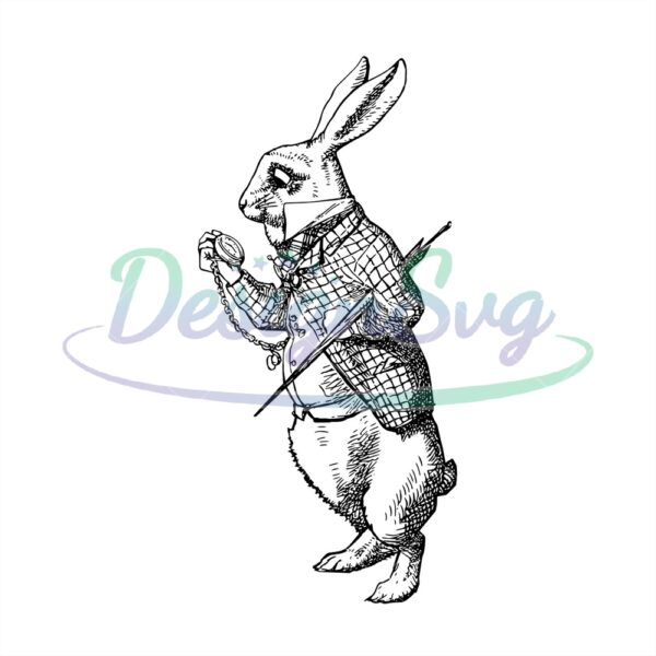 the-white-rabbit-with-the-pocket-watch-svg