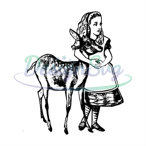 the-fawn-and-alice-in-wonderland-silhouette-svg