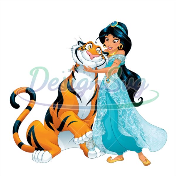princess-jasmine-and-rajah-the-tiger-disney-aladdin-png