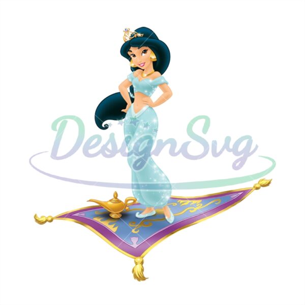 princess-jasmine-and-the-magic-lamp-on-the-flying-carpet-png