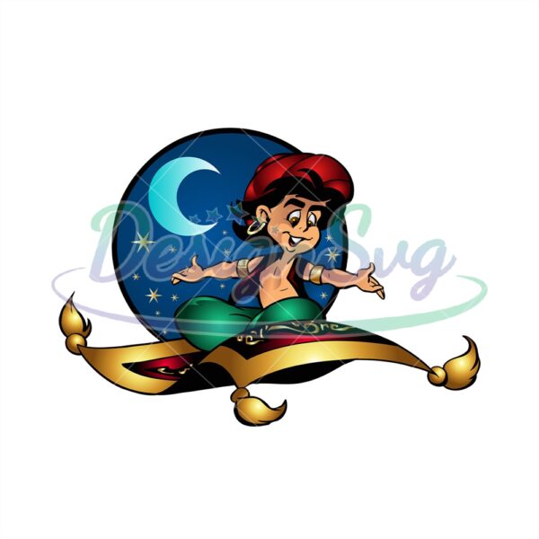 aladdin-red-and-gold-flying-carpet-transparent-png