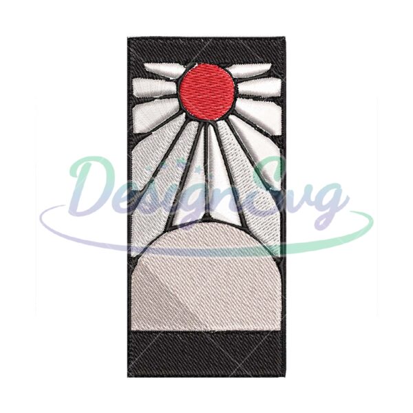 Hanafuda Rising Sun Earring Embroidery File