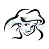 little-princess-ariel-face-silhouette-vector-svg