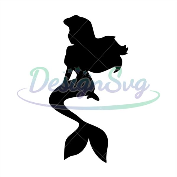 little-princess-mermaid-ariel-disney-silhouette-svg