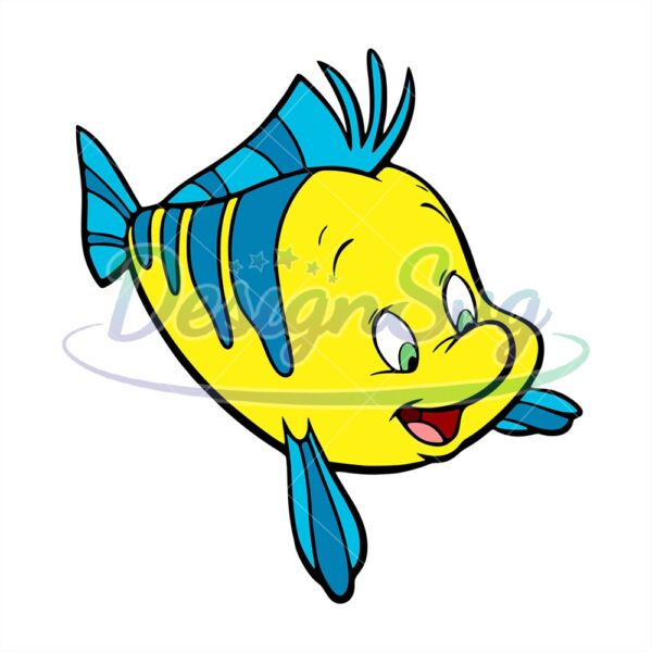 disney-the-little-mermaid-flounder-fish-svg-vector