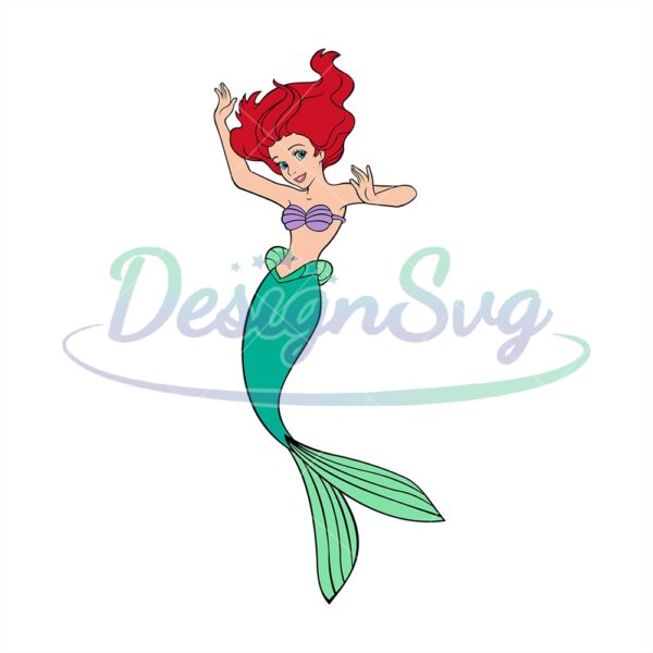retro-little-mermaid-princess-ariel-disney-svg