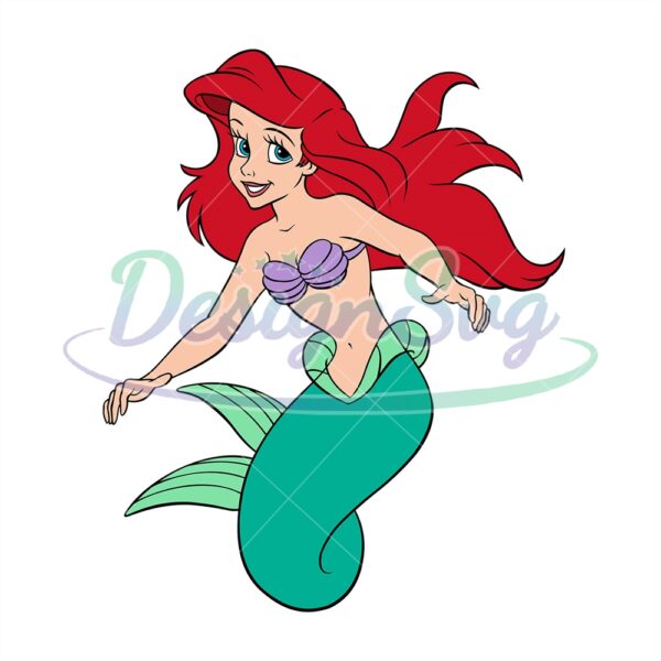 the-little-mermaid-ariel-princess-retro-clipart-svg
