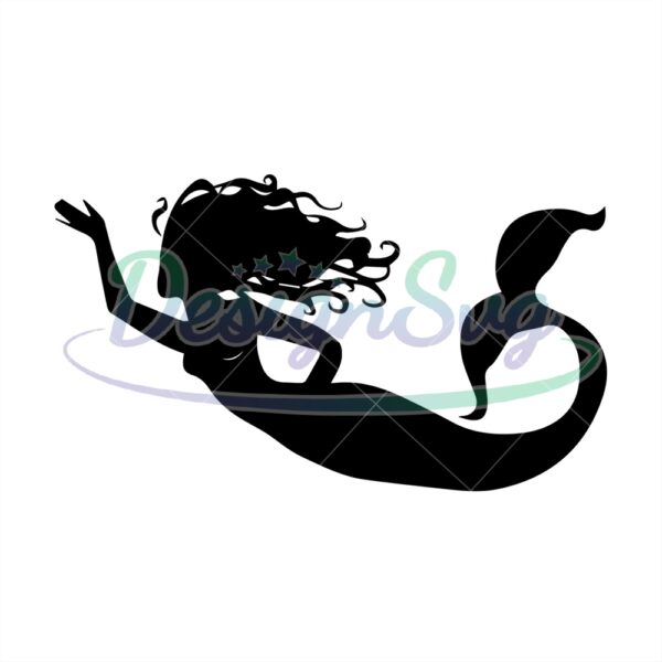 mermaid-girl-ariel-the-little-mermaid-disney-silhouette-svg