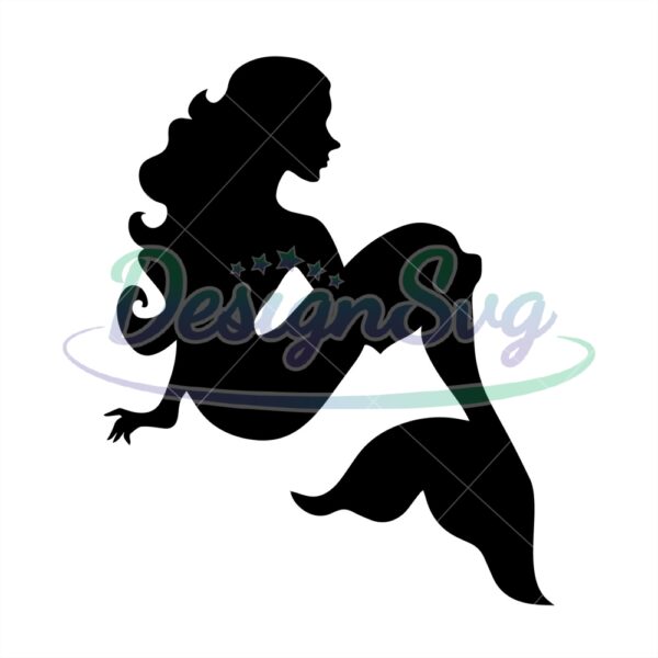 little-mermaid-ariel-black-silhouette-svg