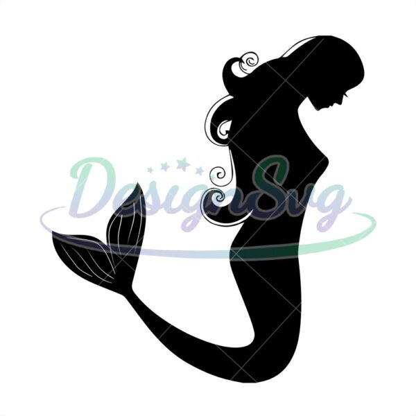 the-little-mermaid-princess-ariel-side-view-silhouette-vector-svg